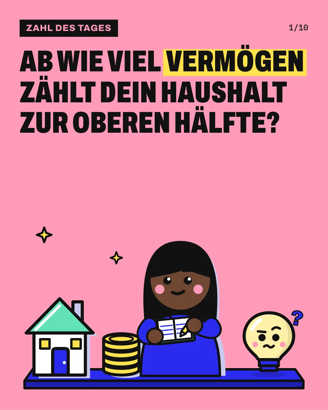 Ab wie viel Vermögen zählt dein Haushalt zur oberen Hälfte?