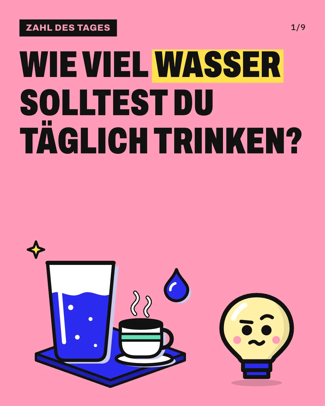 Slide 1: Wie viel Wasser solltest du täglich trinken?